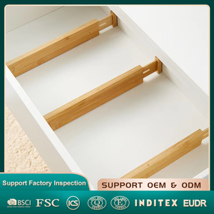 Organisateur de <span class=keywords><strong>tiroir</strong></span> extensible et réglable en bambou naturel pour cuisine, chambre, salle de bain, commode, <span class=keywords><strong>bureau</strong></span> - Product Image 1