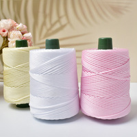 Fil de macramé en nylon polyester fantaisie écologique de 250g, 3mm, en soie glacée, tricoté à la main, creux, pour le crochet DIY