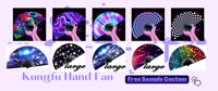 Schlussverkauf Rave großer Handventilator Rave-Ventilator mit Bambus-UV-Druck für Halloween und Weihnachtsfeiern