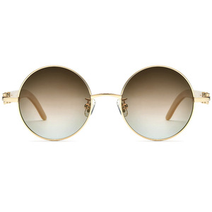 Gafas de Sol de cuerno de búfalo para hombre, gafas redondas de lujo, gafas ovaladas suntuosas, gafas de sol - Product Image 2