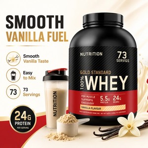 OEM Whey Protein 5lb <span class=keywords><strong>Vainilla</strong></span> 24g Proteína BCAA Recuperación Muscular Nutrición Deportiva 73 Porciones - Product Image 6