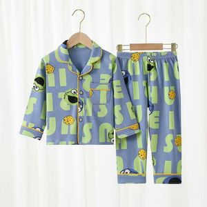 Nouveaux ensembles de pyjamas pour garçons et filles printemps/automne 2025, style long, pur coton, doux et respirant, vêtements de maison - Product Image 6