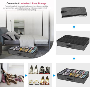 Scatola porta scarpe pieghevole salvaspazio sotto il letto, senza installazione, antipolvere, organizer in tessuto per armadio e casa - Product Image 4