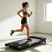 Tapis de course 5 couches robuste avec écran LED, idéal pour l'entraînement cardio à domicile, personnalisable (ODM/OEM) avec logo