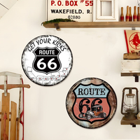 Juego de Letreros Metálicos Redondos Vintage, Decoración Retro para Pared de Garaje, Decoración para Cuarto de Hombre o Taller Automotriz