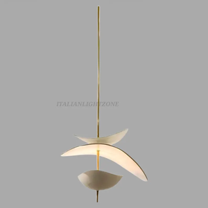 Lustre suspendu moderne de style mid-century, minimaliste et sculptural, luminaire de plafond contemporain pour salle à manger - Product Image 3