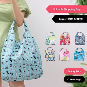 Bolsas de Compras Plegables Personalizadas de Moda, Fáciles de Llevar, Bolsa de Mano Plegable Pequeña, Bolsa de Compras Reutilizable de Poliéster - Product Image 4