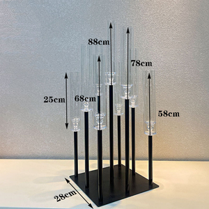 Vente en gros Porte-bougie en cristal à 9 lumières de style européen pour la décoration intérieure des mariages et les dîners romantiques aux chandelles - Product Image 3