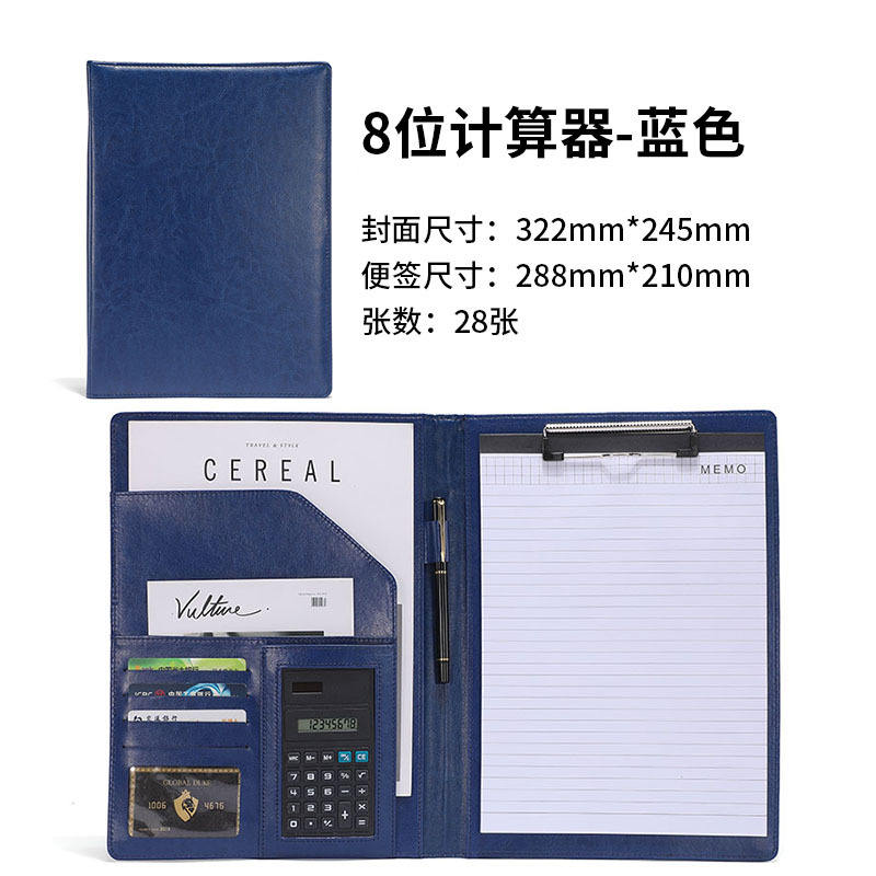 Calculadora modelo b azul 8 con bloc de notas