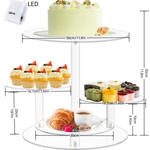 Rak kue akrilik Multi lapisan transparan, rak kue wisuda pernikahan, mudah dibongkar, tampilan meja makanan penutup, penyimpanan berdiri - Product Image 1
