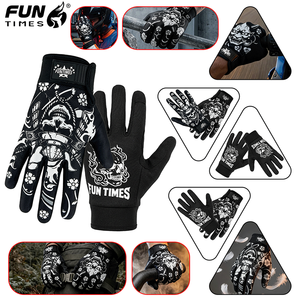 FUNTIMES Guantes de dedo completo con diseño de <span class=keywords><strong>tatuaje</strong></span> japonés y diseño de flor de <span class=keywords><strong>cerezo</strong></span> en las puntas de los dedos para hombres/mujeres - Product Image 1