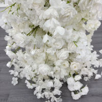 2 pièces de piliers floraux en faux rose et pivoine blanche, décoration florale pour mariage, supports floraux pour fête de fiançailles, banquet, décoration d'événements