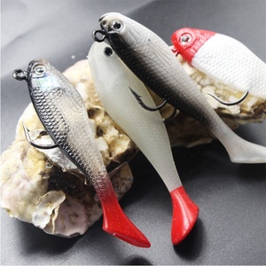 Mar de agua dulce T cola PVC pesca plástico suave cabeza de plomo Jighead cuerpo suave señuelo con cola de paleta para pez lubina - Product Image 5