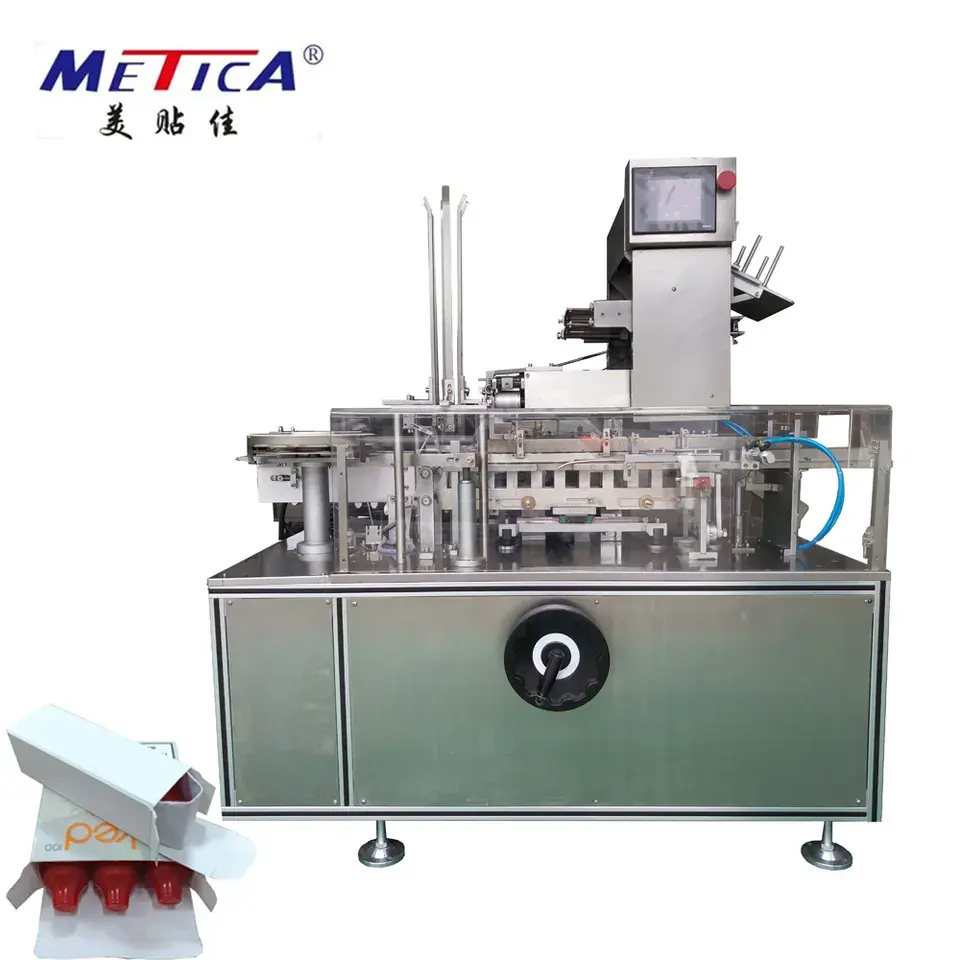 METICA स्वचालित मुखौटा कॉफी पट्टी सौंदर्य प्रसाधन गत्ते का डिब्बा तह और पैकिंग Cartoning मशीन