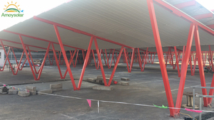 Système de structure de <span class=keywords><strong>carport</strong></span> en aluminium pour énergie solaire, résistant à l'eau, pour parking, fourni directement par l'<span class=keywords><strong>usine</strong></span> ISO 9001 à Xiamen Amoy. - Product Image 6