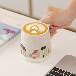 Vente en gros de tasses à café en céramique de Noël de grande capacité, tasses à eau de haute qualité - Product Image 6