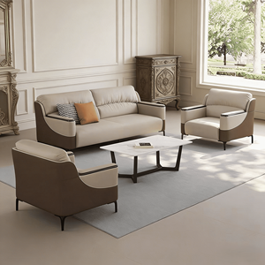 Canapé de salon moderne de luxe en <span class=keywords><strong>cuir</strong></span>, style italien, simple et classique, 5 places, nouveau design, mobilier de bureau authentique - Product Image 1