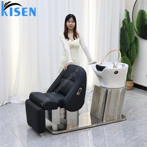 เก้าอี้สระผมไฟฟ้าพร้อมอ่างสำหรับร้านเสริมสวย ร้านตัดผมสมัยใหม่ ยี่ห้อ Kisen Beauty Salon รุ่น Head Spa Equipment Backwash พร้อมระบบนวดหลัง - Product Image 3
