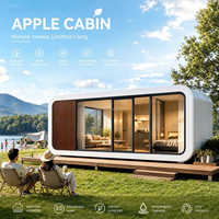 Maison préfabriquée moderne et mobile à installation rapide, type Apple Cabin, 20 pieds, 40 pieds, pour bureau, hôtel, appartement, maison capsule Apple