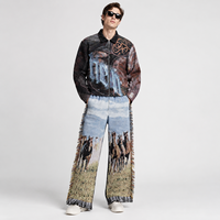 Pantalon de tapisserie anime respirant personnalisé pour hommes Streatwear unisexe pantalon de couverture de tapisserie tissé en jacquard