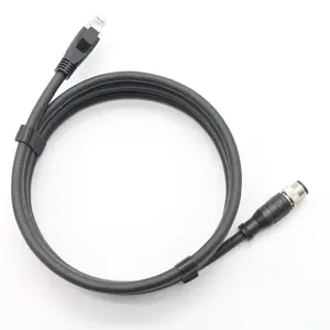 Cable Ethernet blindado M12 X-Type Posición de 8 pines a RJ45 Red industrial a prueba de agua Cable de alta flexión para Cognex