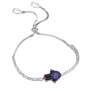 Collier Tennis de table oeil du diable, amulette Talisman plaqué or argent réglable, kiga/bracelet bleu œil argent 2020 - Product Image 1