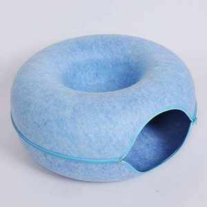 Popular Design Detachable Washable Felt <b>Donut</b> <b>Cat</b> <b>Bed</b> House <b>Cat</b> Tunnel <b>Beds</b> - Product Image 1