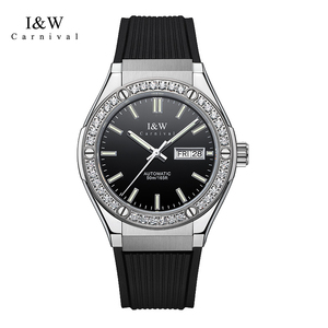 I&W 카니발 뉴 디싱 메카니컬 무브먼트 고품질 아이스드 아웃 오토매틱 남성용 러버 비즈니스 시계 - Product Image 1