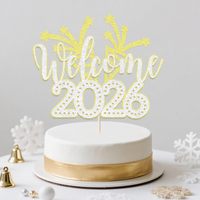 2026 Neujahr Weihnachten Cake Topper Cupcake Ornamente Back dekoration Frohes Neues Jahr Kuchen Dekorieren Party zubehör