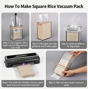 Sacs à riz sous vide épaissis personnalisés, résistants aux déchirures, pour céréales en vrac agricoles - Product Image 2