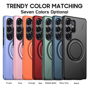 2 en 1 PC duro + TPU suave + aleación de zinc soporte giratorio tipo <span class=keywords><strong>O</strong></span> cubierta del teléfono soporte carga inalámbrica para SAMSUNG S25 <span class=keywords><strong>Ultra</strong></span> - Product Image 5