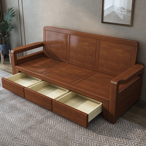 Sofá Cama Plegable Funcional de Diseño Sencillo de Fábrica, Sofá Cama de Madera con Cajones de Almacenamiento para Sala de Estar - Product Image 3