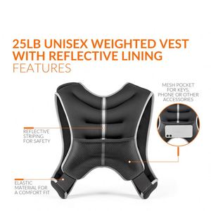 Gilet lesté pour hommes et femmes avec 6 poids en sable de fer, idéal pour la maison, vente en gros, personnalisable, gilet de musculation réglable de 10 kg à 30 kg - Product Image 4