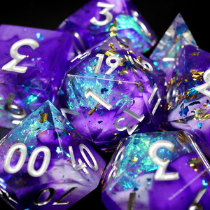 ชุดลูกเต๋า DND เรซินแฮนด์เมดลายหมุนไพลินลูกเต๋าหลายรูปแบบสำหรับดันเจี้ยนและมังกร Games-N33 RPG & กระดาน - Product Image 6