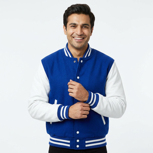 Chaquetas de béisbol bordadas con logotipo personalizado para hombre Chaqueta de béisbol universitaria de moda para hombre - Product Image 1