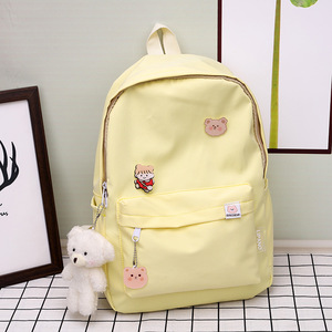 Sac à dos de couleur unie léger et simple de couleur bonbon pour les sacs d'école des lycéennes - Product Image 2