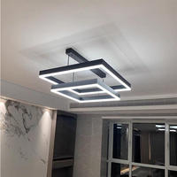 Plafonnier réglable en hauteur carré en aluminium Style nordique moderne maison Led Simple salon suspension