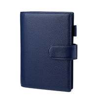 AIGUONIU B6 Carnet en cuir véritable 22x15.3X1.1cm couverture rigide avec couverture en galets Pages reliées et fentes pour cartes Journal robuste