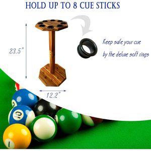 ที่วางไม้คิวบิลเลียดแบบตั้งพื้น GACCO BILLIARDS ทำจากไม้ สำหรับไม้คิว 8 ด้าม อุปกรณ์เสริมโต๊ะพูล - Product Image 4