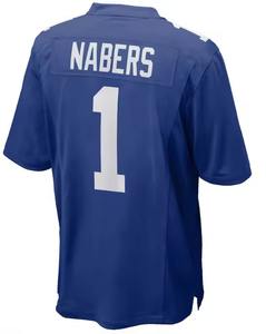 Maillots de football américain personnalisés à manches courtes, respirants, 100 % polyester, grandes tailles, ensembles imprimés numériquement avec maille cousue - Product Image 1