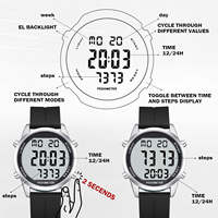 Montre podomètre pour la marche pour les personnes âgées Aucune application requise avec compteur de calories par étapes et grand nombre d'affichage à cristaux liquides