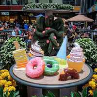 Sculpture de dessert géante-Décoration extérieure ludique pour gâteaux et beignets pour parcs à thème et confiseries