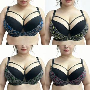 Sujetador con estampado de leopardo, talla grande, cómodo, transpirable, para uso diario, para todas las estaciones, con aros, acolchado y con tirantes ajustables - Product Image 5
