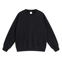 Nouveau design – Sweat-shirt d'hiver en molleton à col ras du cou, coupe oversize, couleur unie, 420 g/m², en coton épais, épaules tombantes, doublé