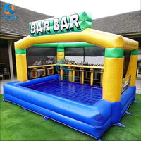 Bar aquatique gonflable commercial en PVC avec une capacité de 300 kg, installation facile pour les fêtes et événements en plein air