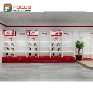 High End Hair Extension Display Cabinet Glass Panel Lighted Drawer Multi Shelf Display Cabinet Fixture - Product Image 2