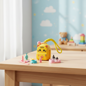 Jinying OEM Mini Backpack Pretend Play Toys Mystery Take Care Cute Cat Pet House Play Set Toys Keychain With <b>Bell</b> Promotion Gift - Product Image 5