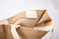 Sac à main en toile de jute personnalisé avec logo imprimé, sac fourre-tout rétro en lin imperméable pour femmes, sac de shopping portable en jute, sac cadeau