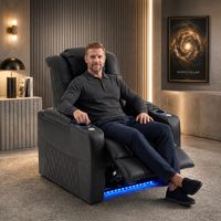 Ensemble de canapés inclinables électriques de cinéma VIP modernes, extensibles, en cuir, pour salon, meubles de luxe pour salle de cinéma