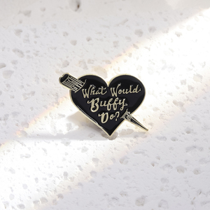 Vintage Punk alliage coeur émail broches que ferait <span class=keywords><strong>Buffy</strong></span> noir poignard coeur broche vêtements revers Badge drôle bijoux cadeaux - Product Image 2